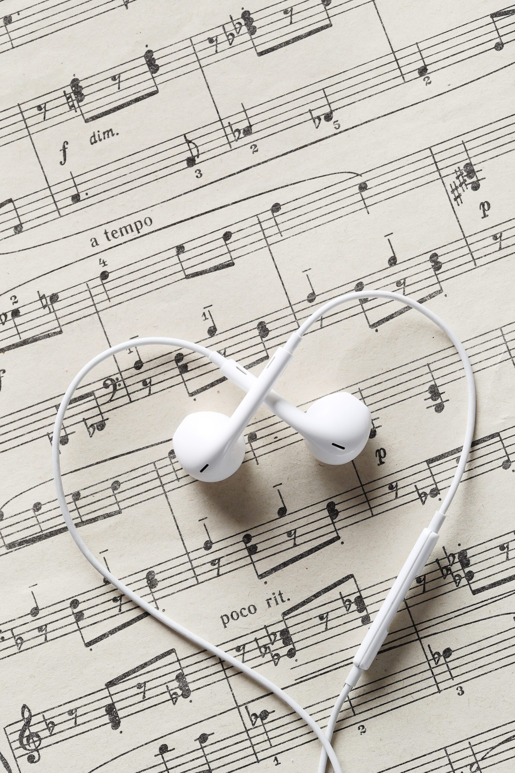 Vintage. Music notes on the vintage paper